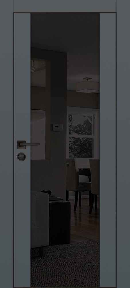 Межкомнатная дверь PX-7 черная кромка с 4-х ст. Графит