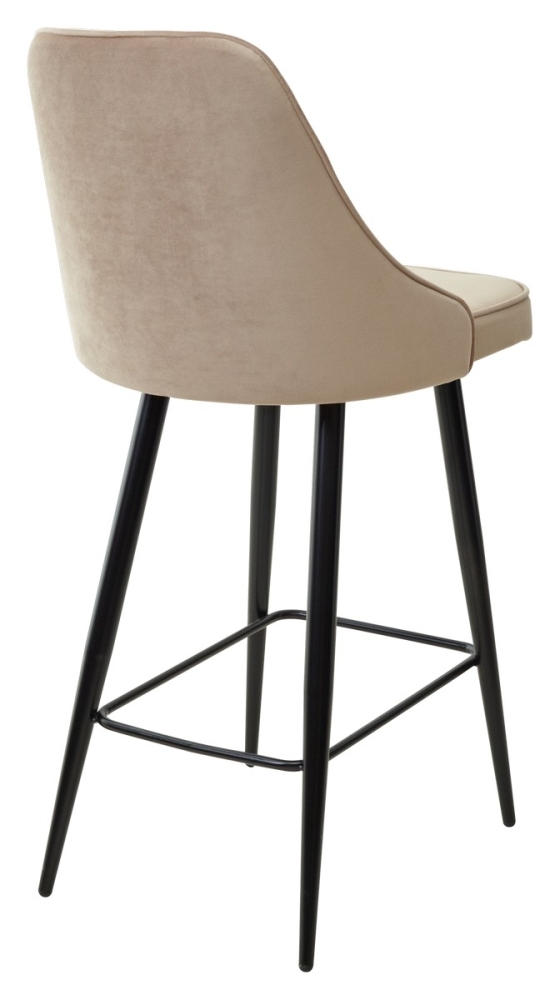 Товар Полубарный стул NEPAL-PB БЕЖЕВЫЙ #5, велюр/ черный каркас (H=68cm) М-City MC63286