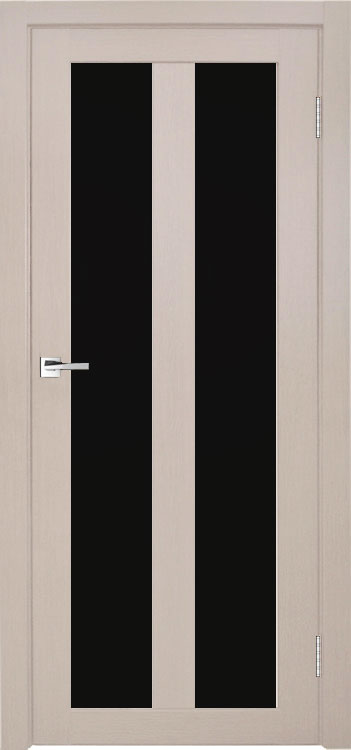 Межкомнатная дверь Легенда Z-5 тон Кремовая лиственница Остекление Лакобель черное
