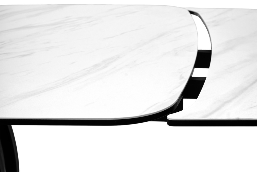 Товар Стол MATERA 160 MARBLES KL-99 Белый мрамор матовый, итальянская керамика/ черный каркас, ®DISAUR MC63536