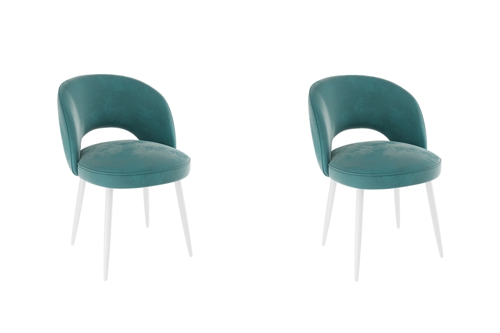 Набор стульев Моли (2 шт.) зеленый (велюр)/белый MBS8017