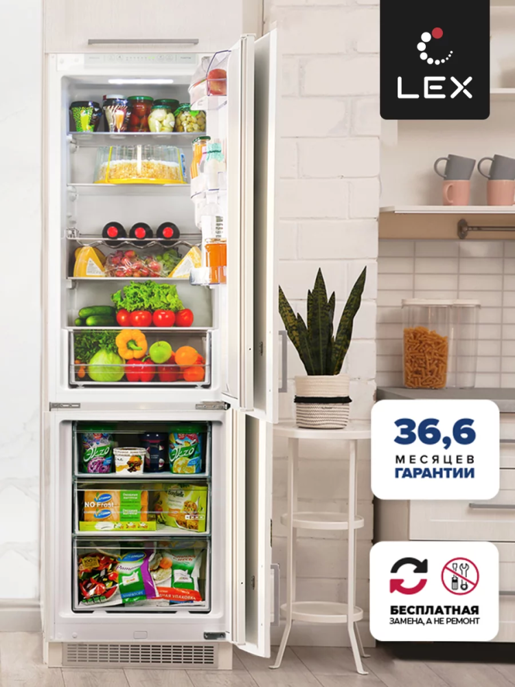 Холодильник Холодильник двухкамерный встраиваемый LEX RBI 240.21 NF
