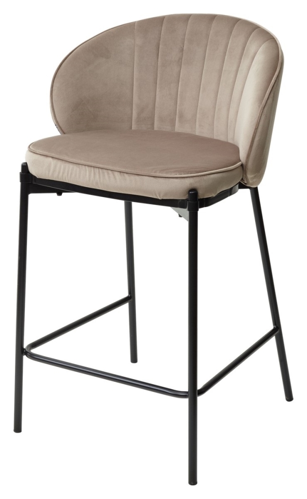 Полубарный стул WENDY BLUVEL-40 BEIGE (H=65), велюр М-City MC61066