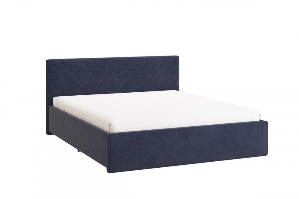 Кровать 1.6 Сандра 2 с основанием синий (велюр) MBS7885