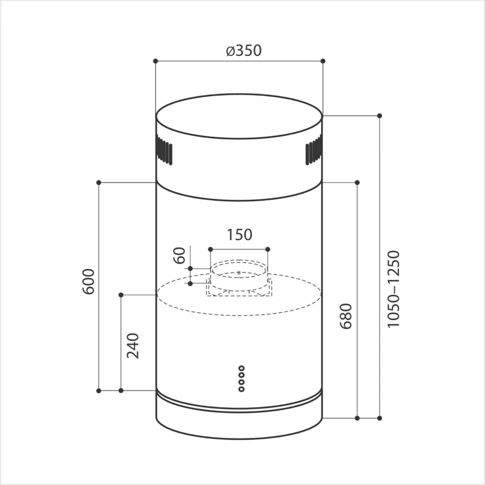 Товар Островная вытяжка Вытяжка кухонная островная LEX Tubo Isola 350 Inox