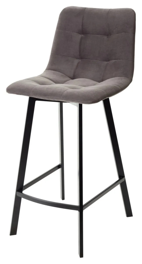 Полубарный стул CHILLI-QB SQUARE графит #14, велюр / черный каркас (H=66cm) М-City MC61930