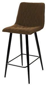 Полубарный стул Поль коричневый #11, велюр / черный каркас (H=66cm) М-City MC62671
