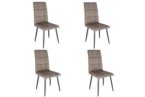 Набор стульев Турин (4 шт.) темно-серый (экокожа)/черный MBS7998