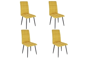Набор стульев Турин 2 (4 шт.) горчица (велюр)/черный MBS8059