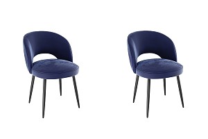 Набор стульев Моли (2 шт.) синий (велюр)/черный MBS8063