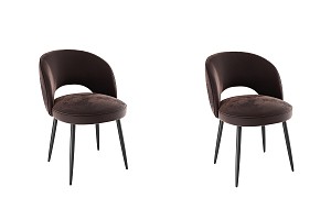 Набор стульев Моли (2 шт.) кофе (велюр)/черный MBS8012