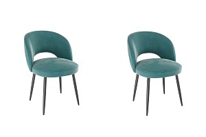 Набор стульев Моли (2 шт.) зеленый (велюр)/черный MBS8016