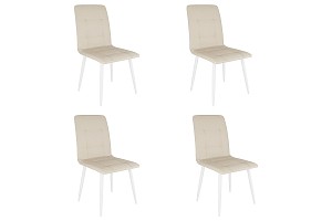 Набор стульев Мартин (4 шт.) беж (экокожа)/белый MBS7996