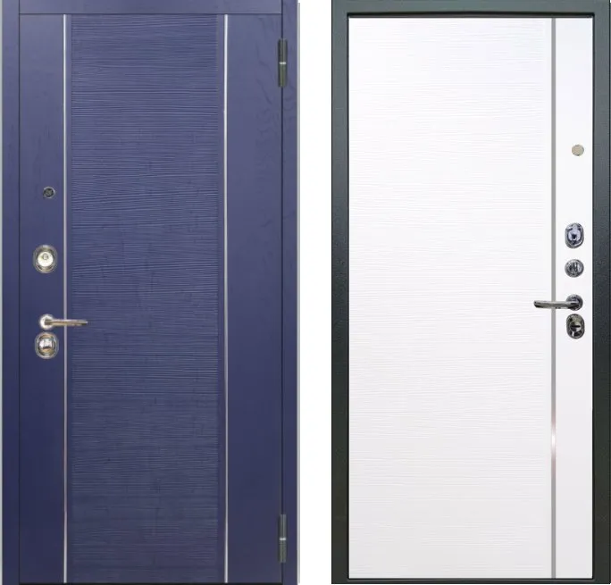 Дверь Аргус ЛЮКС 3К Дижон-Роял-Вуд-Синий  Антик серебро DIS006853