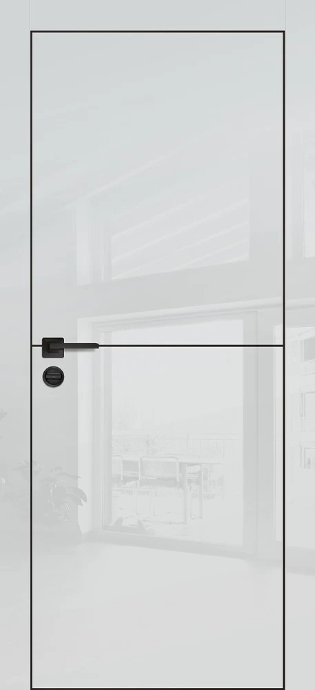 Межкомнатная дверь HGX-19 черная кромка с 4-х ст. Агат глянец