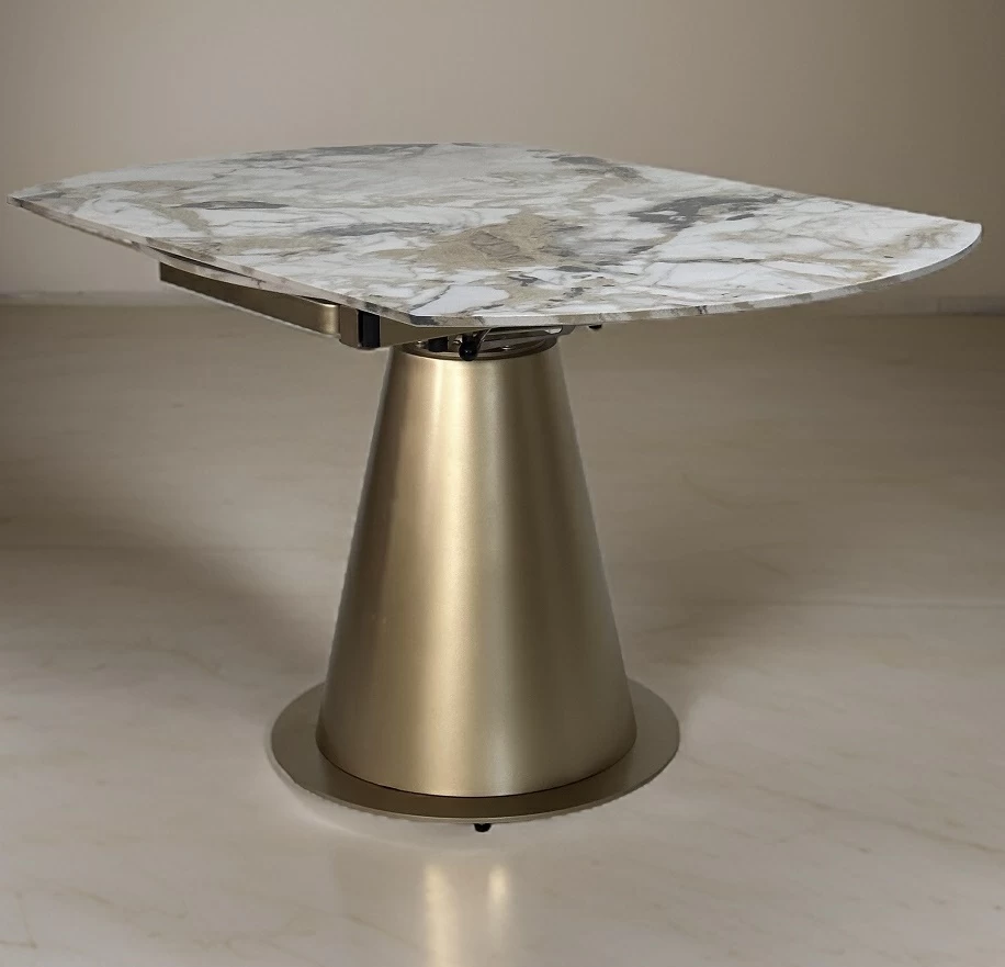 Стол TERAMO 135 GLOSS GRAND JADE SOLID CERAMIC, керамика, поворотн.механизм / Бронзовый, ®DISAUR MC64075