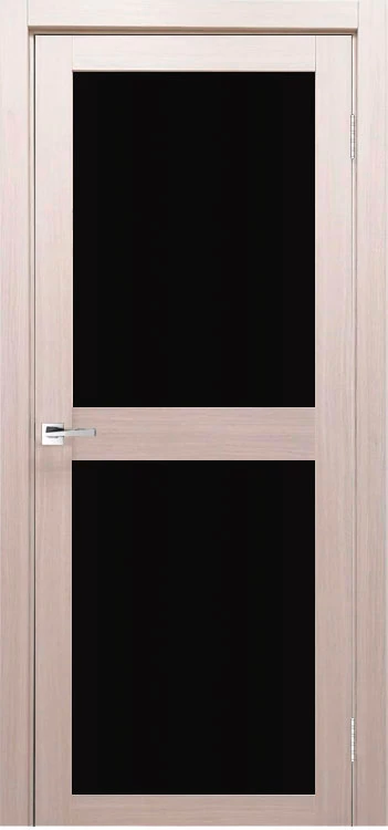 Межкомнатная дверь Легенда Z-6 тон Кремовая лиственница Остекление Лакобель черное