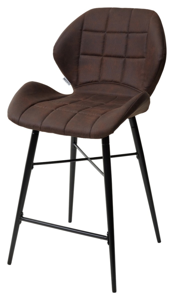 Полубарный стул MARCEL COWBOY-#800 темно-коричневый (H=65cm), ткань микрофибра М-City MC64193